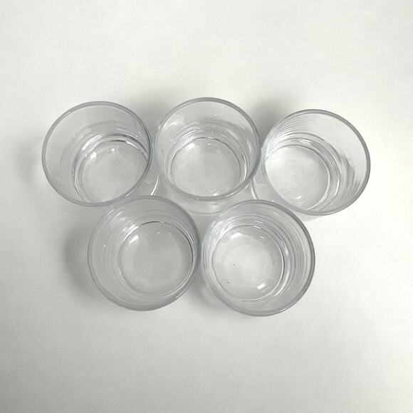 Set of 5 Clear Matching Glass Shot Glasses - Picture 2 of 3